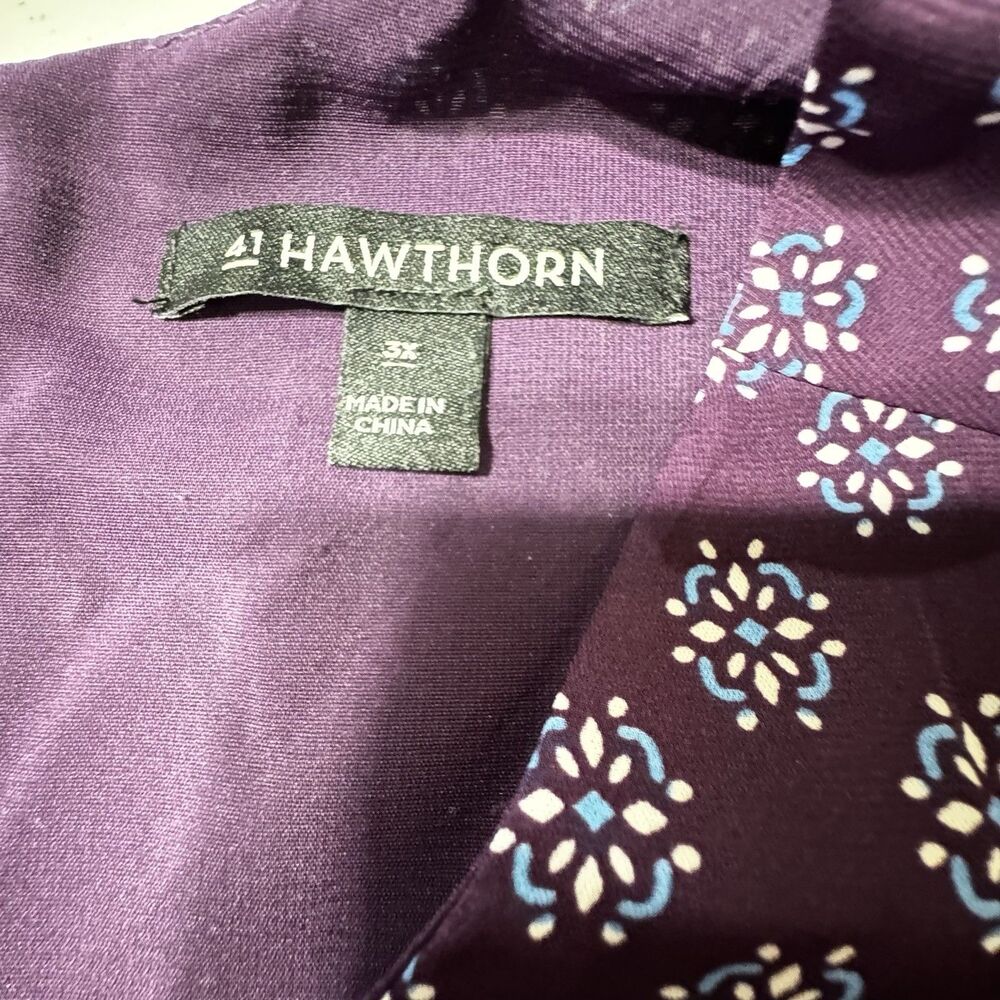 Purple Patterned Women's Blouse - image 6